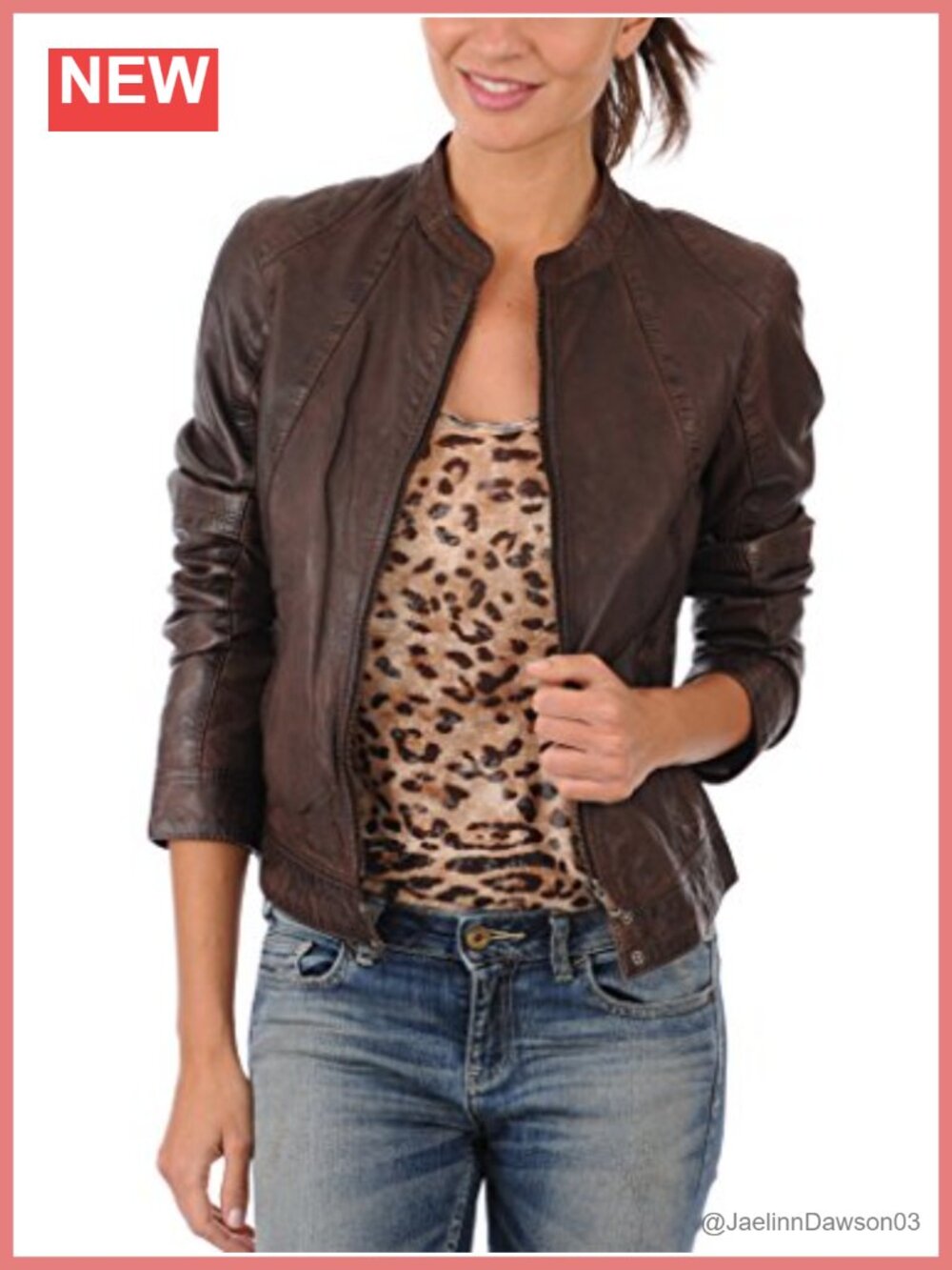 Womens Genuine Lambskin Leather Biker Jacket Zipper Moto Fringe Moto